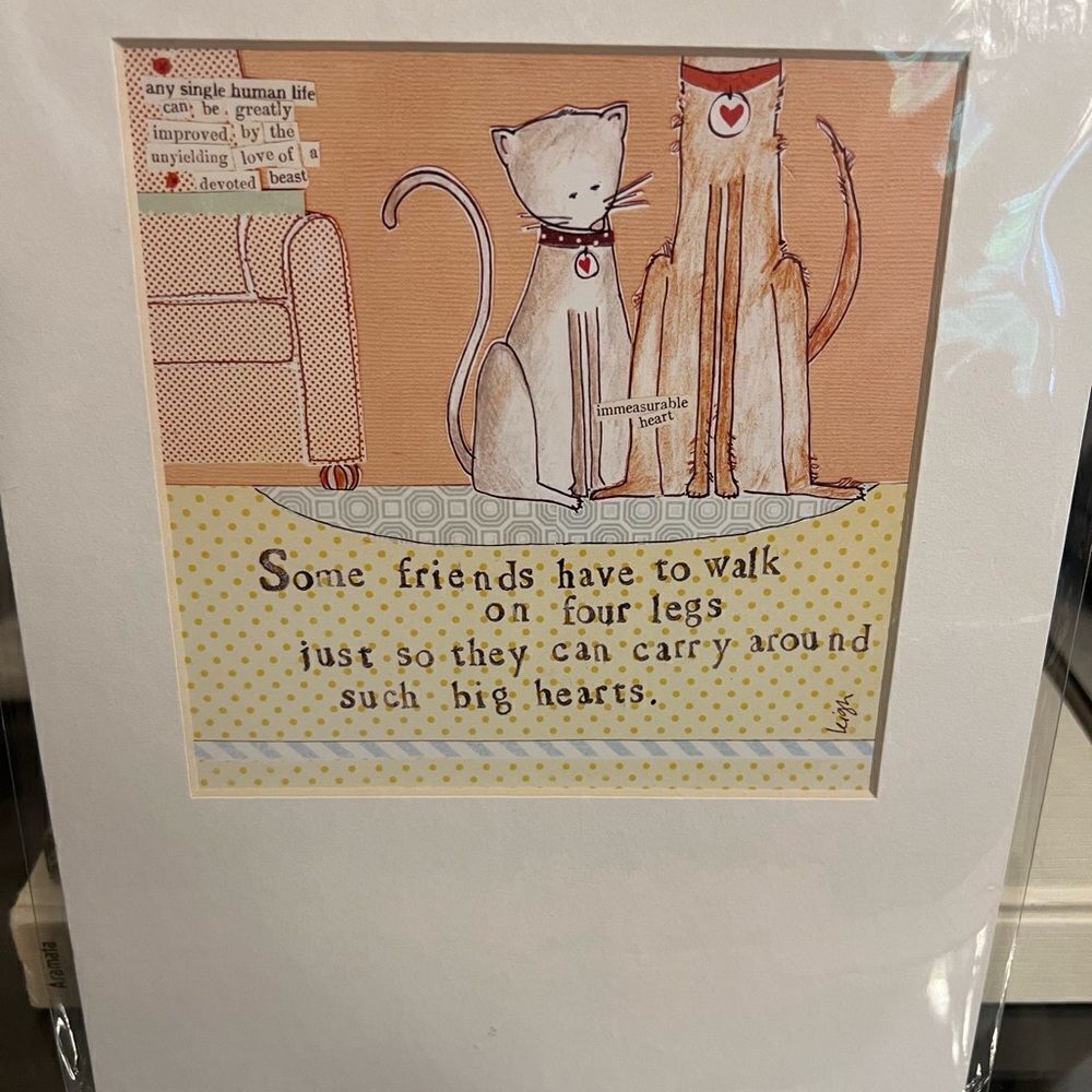 Curly Girl Cat print. Some friends have to walk on four legs…to carry big hearts